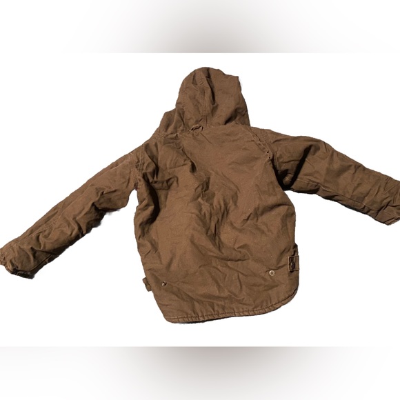 C.E. Schmidt Workwear Full Zip Sherpa Lined Hooded Jacket Brown youth small - Picture 2 of 5